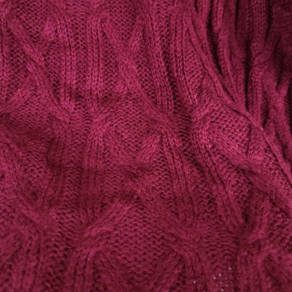 Abound Purple Cable Knit Sweater Womens Pullover L - Picture 7 of 7